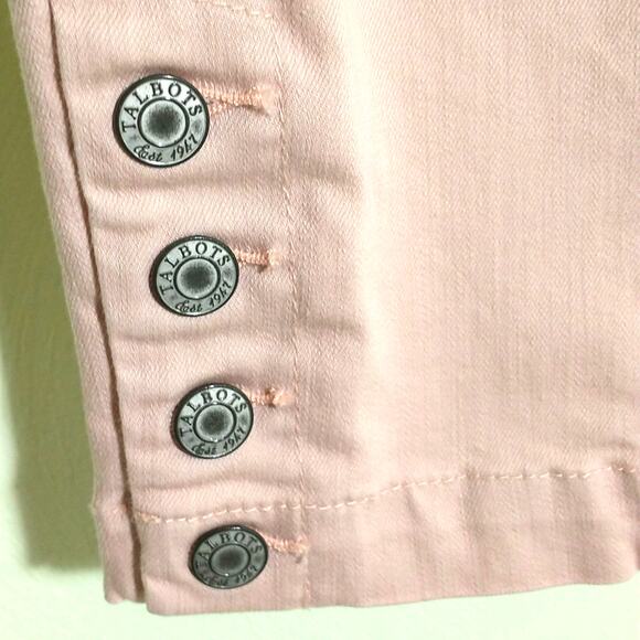 Talbots Flawless Five Pocket Jeans Women's Sz 10 Pink Mid Rise Stretch Cropped - Picture 3 of 12